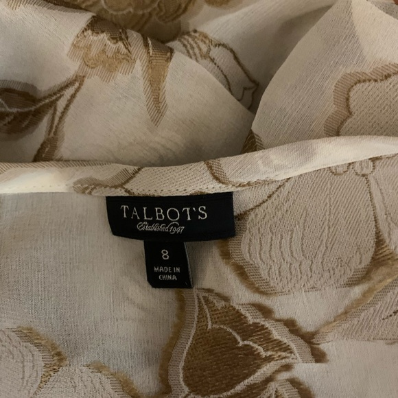 Talbots Gold Foil Sheer Blouse - Picture 6 of 6